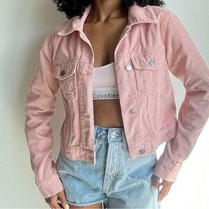 Hollister Pink Denim Corduroy Jacket